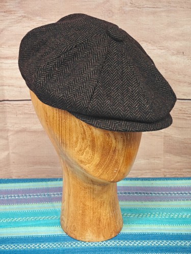 King ice size flat cap - flat, tweed