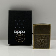 ZIPPO ANTIQUE BRASS TREE OF LIFE LIGHTER