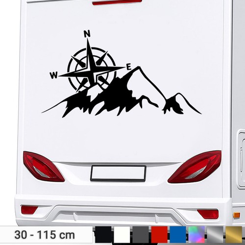 Compass mountains sticker wind - sticker,