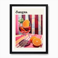 Sangria Retro Cocktail Poster