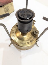 Vintage Original Svea No.121 Brass Camping Stove In Original Tin & Accessories 