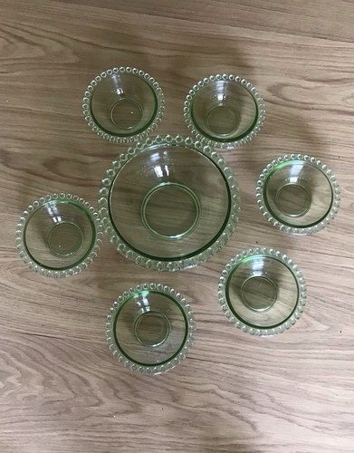 Vintage green glass - , bowls