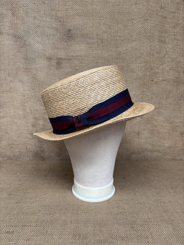 Boater hat with striped band - band,