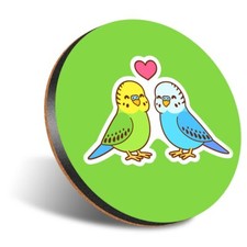 1x Round Coaster 12cm Budgie