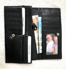 ROWALLAN - LUXURY DESIGNER WALLET / PURSE - SOFT BLACK LEATHER - FAST FREE POST