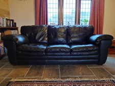 Leather 3 piece suite sofa and