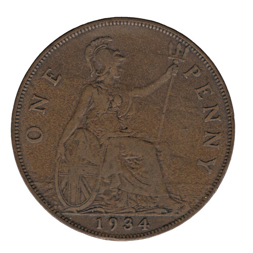 1934 george one penny - one, –