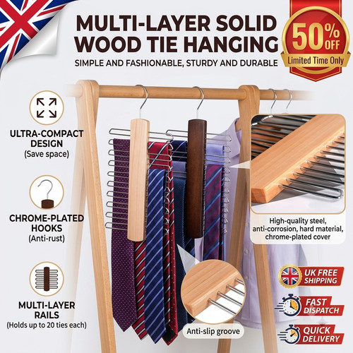 Wooden tie hanger - tie,