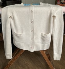 GOAT-100% thick cream cashmere cardigan. Size: UK: 12