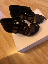 Tlc black leather heeled shoes