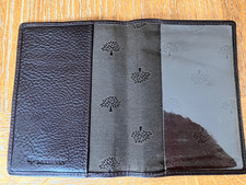 Mulberry Brown Leather Passport Holder, beautiful lining with motif