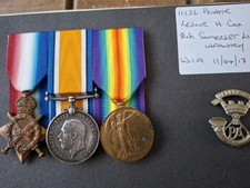 Ww1 1915 Trio 16126 Pte Leslie Henry Cox 8th Someret Light Infantry