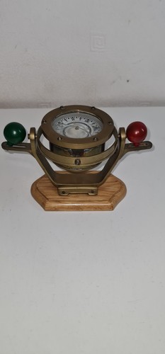 Nautical brass gimbal compass - gimbal,
