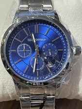HAND ASSEMBLED GLOBENFELD MARKSMAN MENS WATCH - SILVER / BLUE - RRP £425