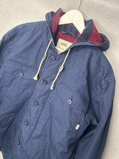 Vans Jacket Mens Extra Large Blue Hooded Lined Skate Workwear Utility Coat