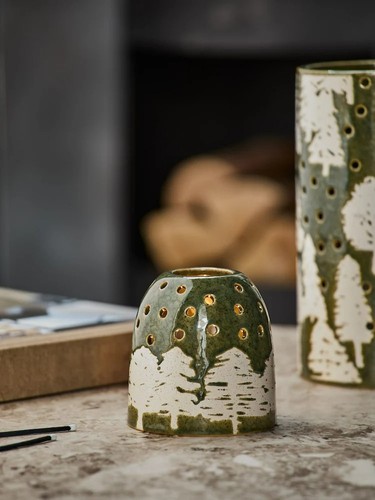 Next green ceramic - green, embossed