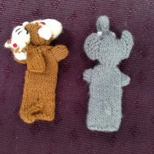 2 Finger Puppets: Hand Knitted