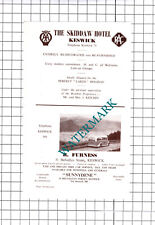 Skiddaw Hotel Keswick Kitchin / R Furness Keswick Advert - c.1952 Cutting
