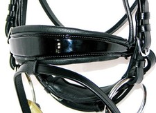 FSS SQUARE Raised SWELLED TAPERED SIDES PATENT GLOSS Crank Hanoverian Noseband