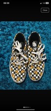 VANS Size 4.5 Pizza Party Black White Checkerboard