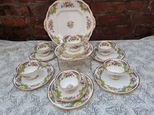Vintage Hammersley Flower green pattern 1658 tea service Set#2