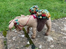 vintage crochet donkey toy