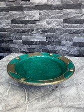 Vintage Possibly Antique Moroccan Serving Sharing Plate Bowl Green 33cm 3"High