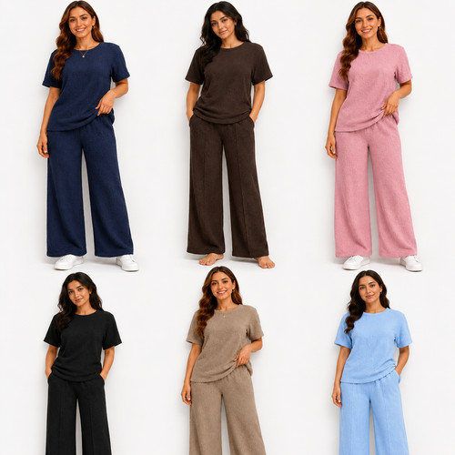 Womens bubble knit wide leg - bubble,