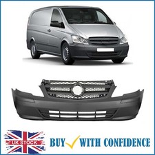 Mercedes Vito W639 Front Bumper Dark Grey Textured No Pdc Or Fog Holes 2010-2015