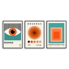 Bauhaus Poster, Affiche, Orange Wall Art, Minimalist Wall Art, Abstract Art