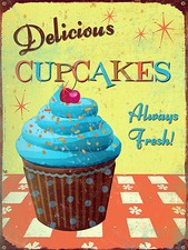 Cupcakes retro vintage metal - retro,