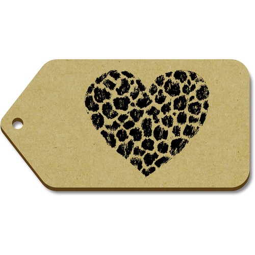Leopard print heart - mdf, gift