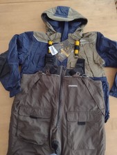 Frabill i4 Jacket & i3 Bib SUIT, Blue & Brown, XL, Ice Fishing Coat - MSRP $479