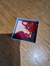 Lola Rose Long Red heart  Gemstone Heart Pendant Necklace Excellent Condition