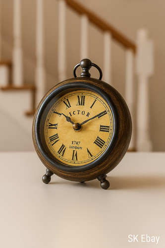 Antique wooden table top clock - wooden,