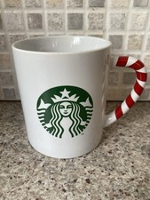 Starbucks Christmas Coffee Mug 2013 with candy cane design handle