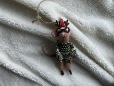 Sass And Belle Felt Mouse Christmas Tree Decoration Bauble
