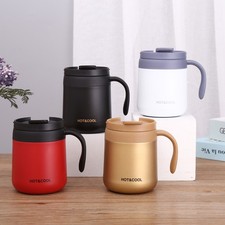 350/500ml Travel Coffee Mug with Handle Lid Stainless Steel Vacuum Insulated Mug