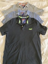 Superdry Bundle x3 2XL Polos Collar T-shirts Grey Black Blue
