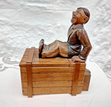 Rare Novelty 1920s Musical Cigarette Dispenser Man on Packing Crate Working