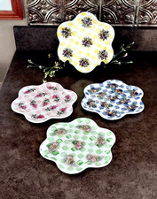 Set of 4 Floral Plaid Gingham
