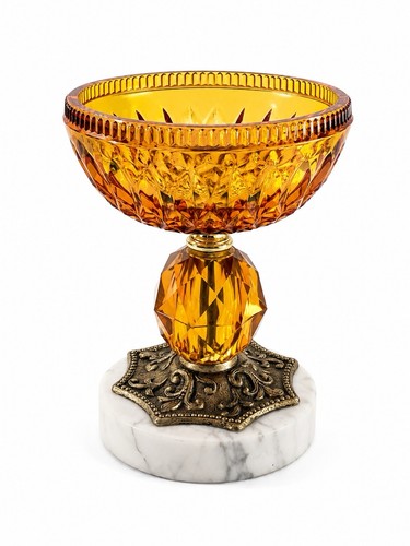Vintage amber cut glass - vintage,