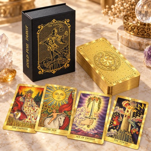 78x gold rider waite tarot - gold,