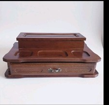 Vintage MC LONDON Wood Leather Felt 2-tiered Dresser Top