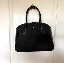 Radley Jacquard Tote/Handbag Black with Leather Detailing 