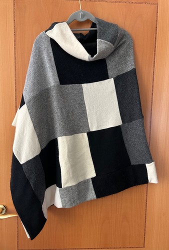 Turtle doves cashmere poncho - doves,