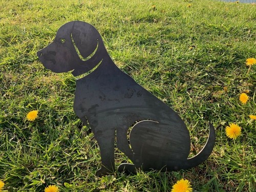 Labrador sitting metal dog - sitting,