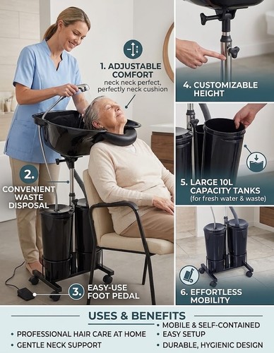 Electric portable shampoo - electric, bowl