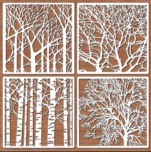 Stencil set tree forest - stencil, x4