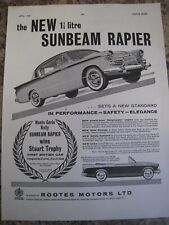 SUNBEAM RAPIER MONTE CARLO STUART TROPHY WIN 1958 ADVERT  file 16